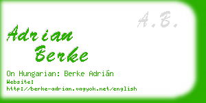 adrian berke business card